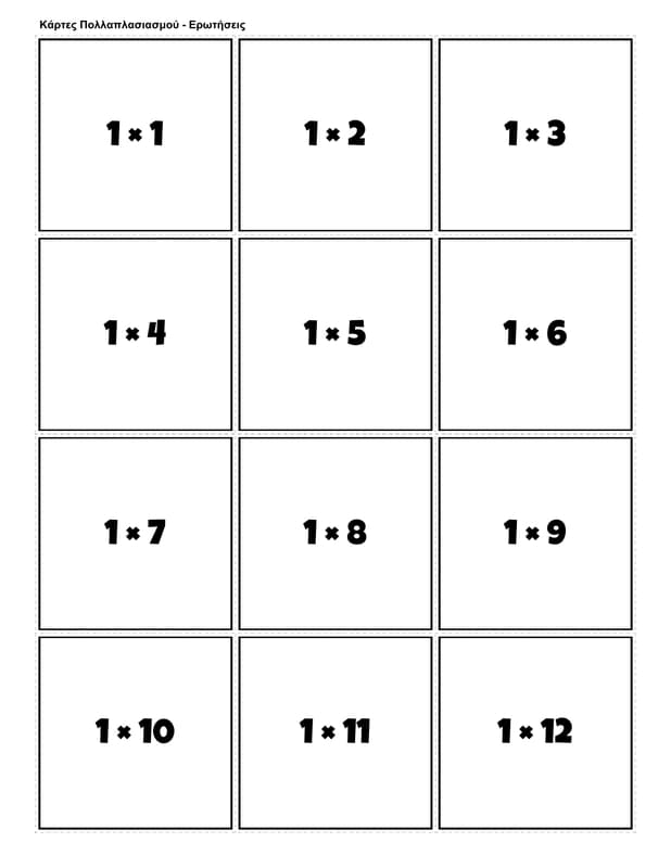 Multiplication Flashcards Preview