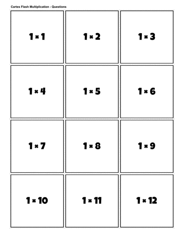 Multiplication Flashcards Preview
