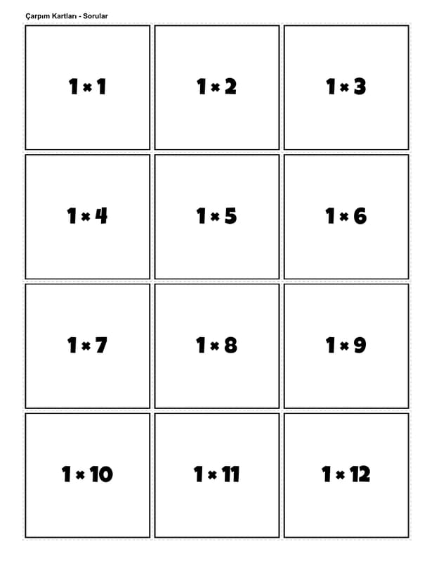 Multiplication Flashcards Preview