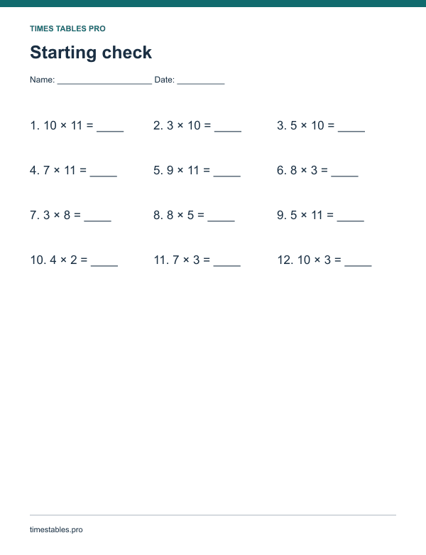A calm start to multiplication practice
